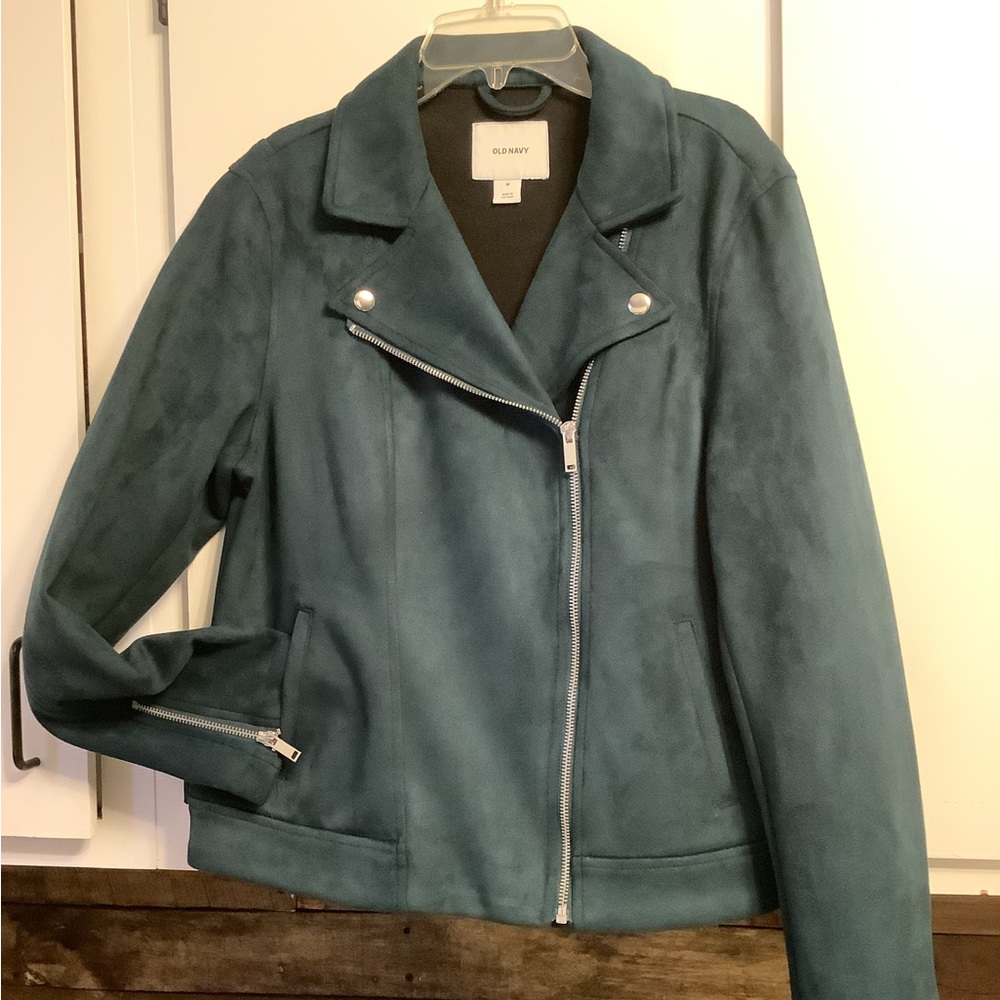 Old Navy faux suede motorcycle jacket Sz M